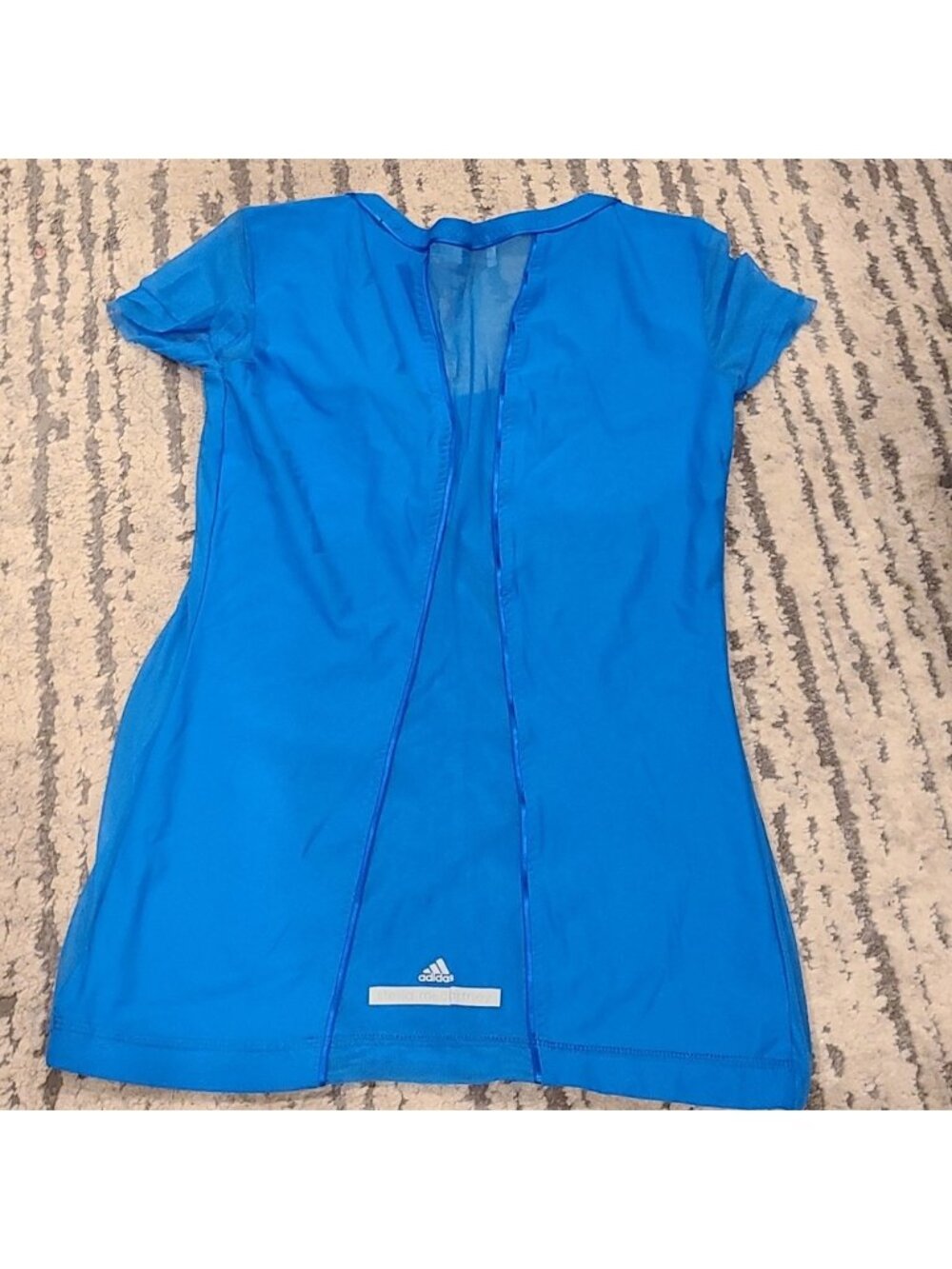 Stella mccartney Adidas blue nylon short sleeve with mesh overlay